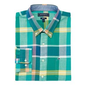 Crown & Ivy  Big & Tall Woven Twill Plaid Shirt‎ SZ 3XLT  Southern Gentleman